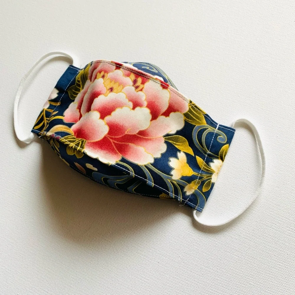 NEW Handmade Peony Print 3D Face Mask